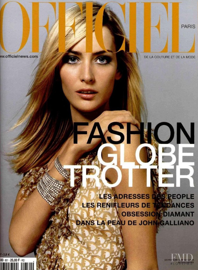 Georgina Grenville featured on the L\'Officiel France cover from December 2000