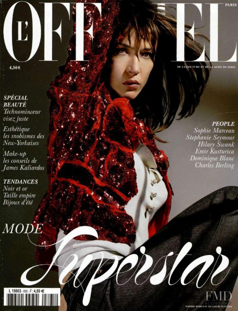 Sophie Marceau featured on the L\'Officiel France cover from May 2005