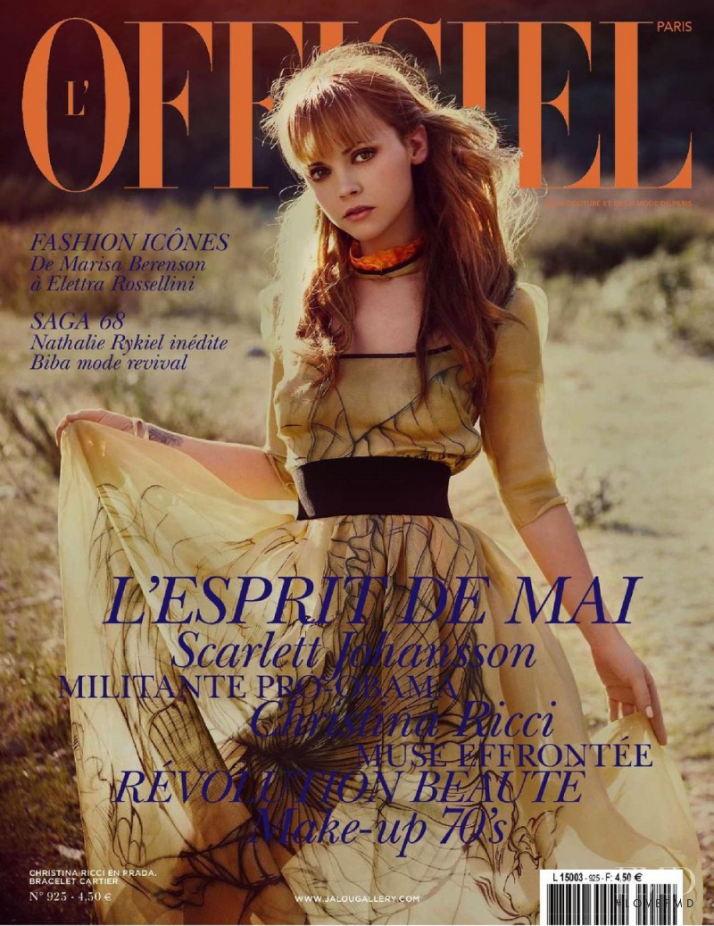 Christina Ricci featured on the L\'Officiel France cover from May 2008