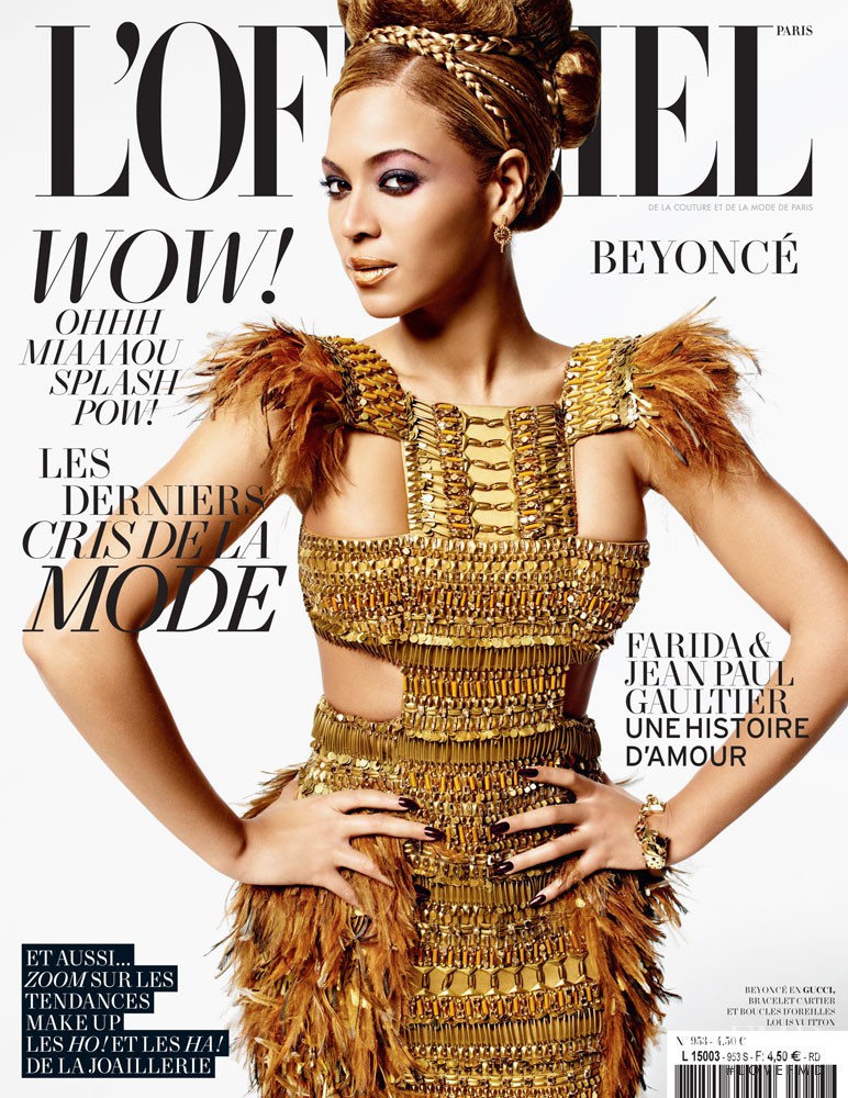 Beyonce featured on the L\'Officiel France cover from March 2011