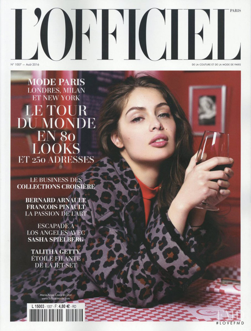Marie Ange Casta featured on the L\'Officiel France cover from August 2016