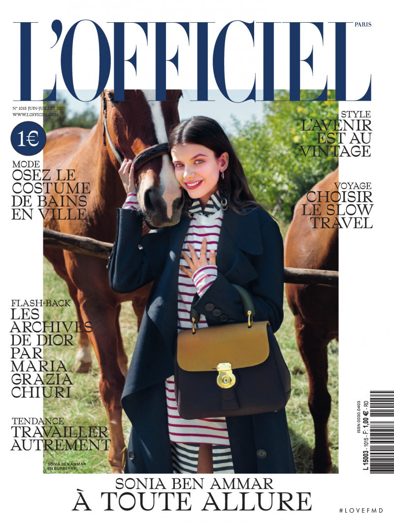 Sonia Ben Ammar featured on the L\'Officiel France cover from July 2017