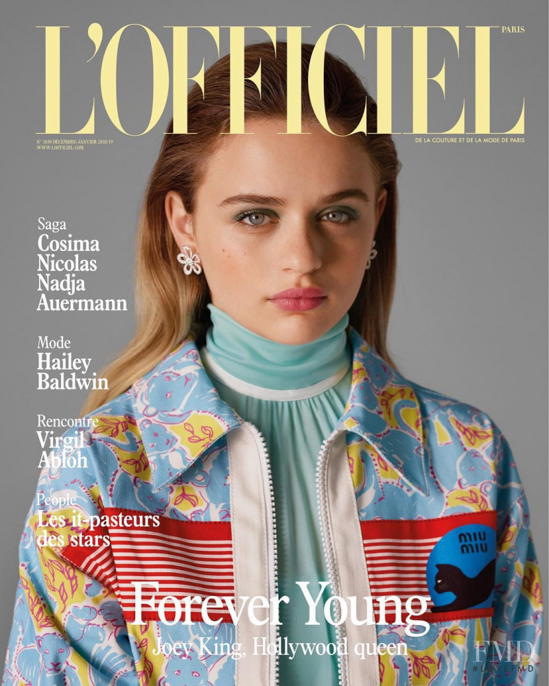 Joey King featured on the L\'Officiel France cover from December 2018