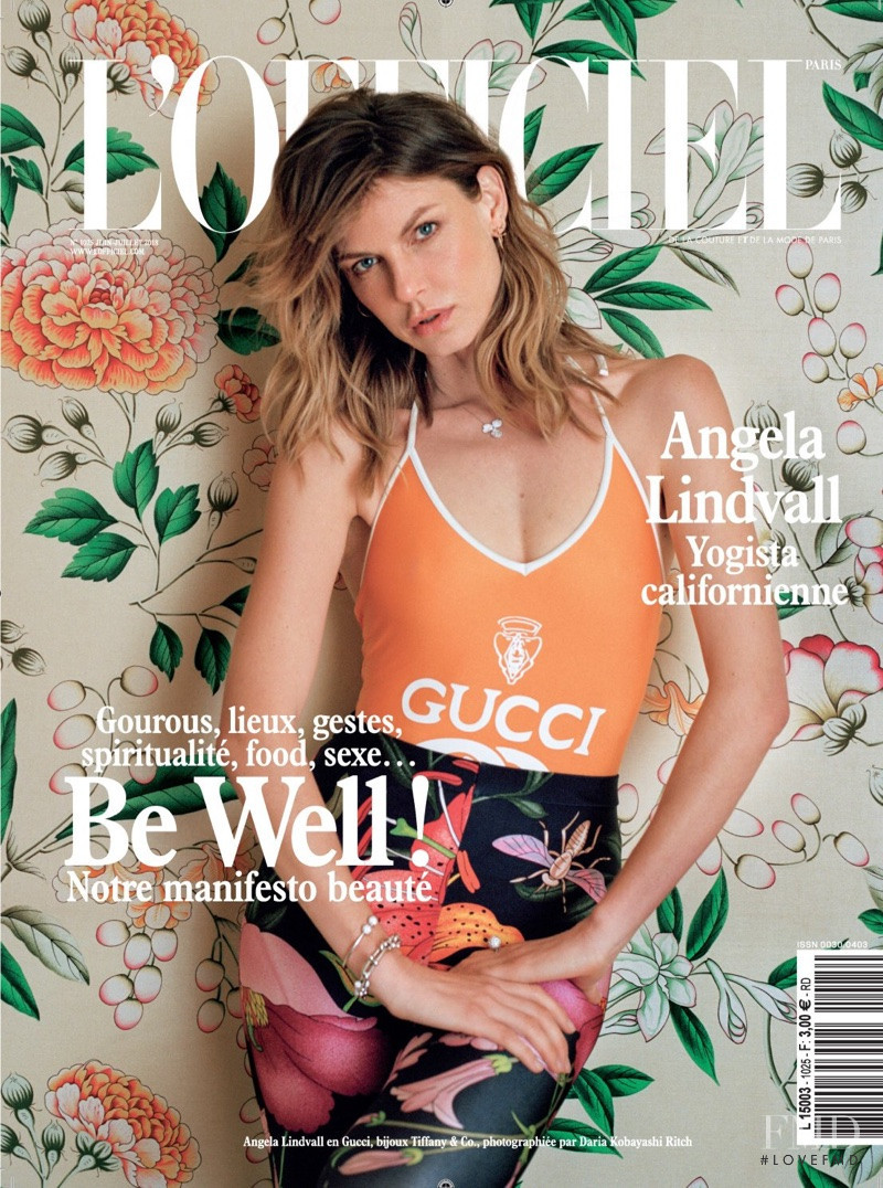 Angela Lindvall featured on the L\'Officiel France cover from June 2018