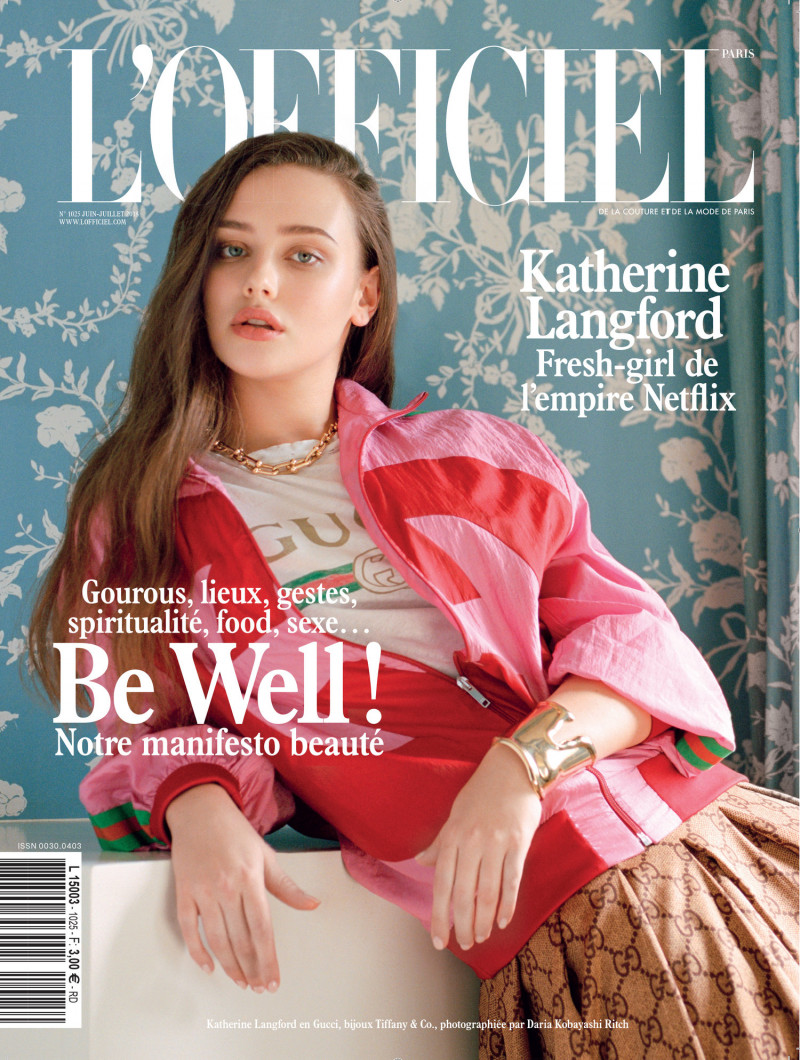 Katherine Langford featured on the L\'Officiel France cover from June 2018