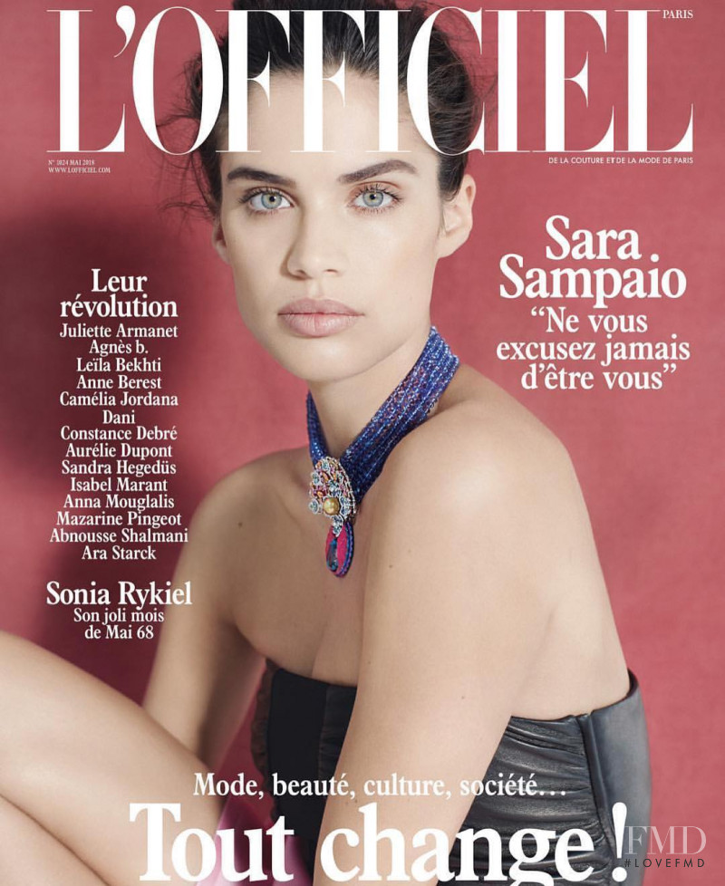 Sara Sampaio featured on the L\'Officiel France cover from May 2018