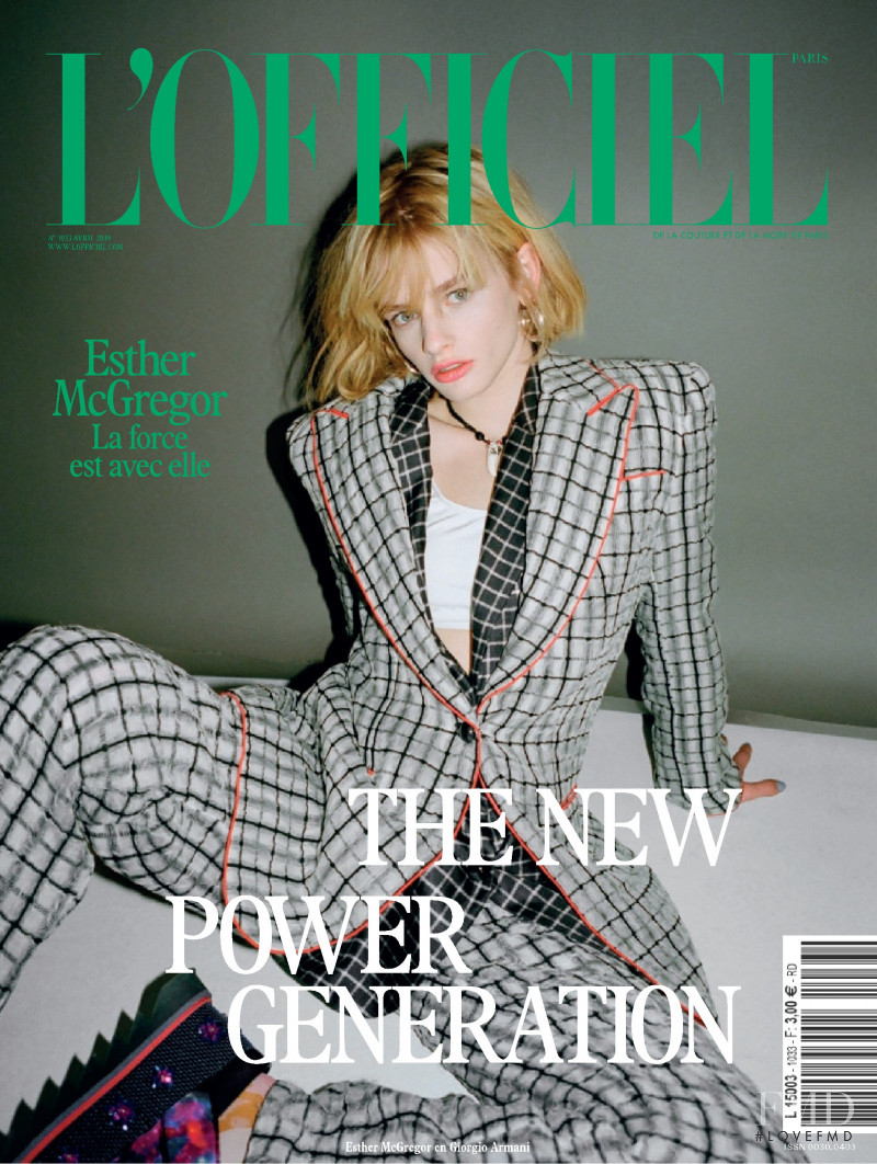 Esther McGregor featured on the L\'Officiel France cover from April 2019