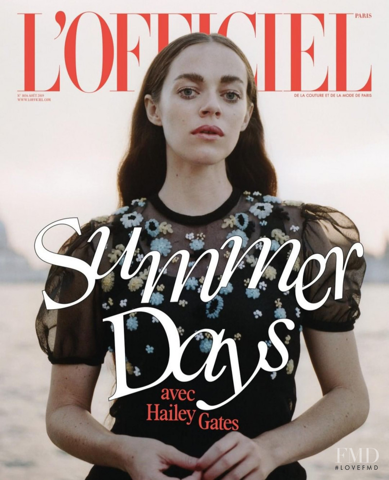 Hailey Gates featured on the L\'Officiel France cover from August 2019