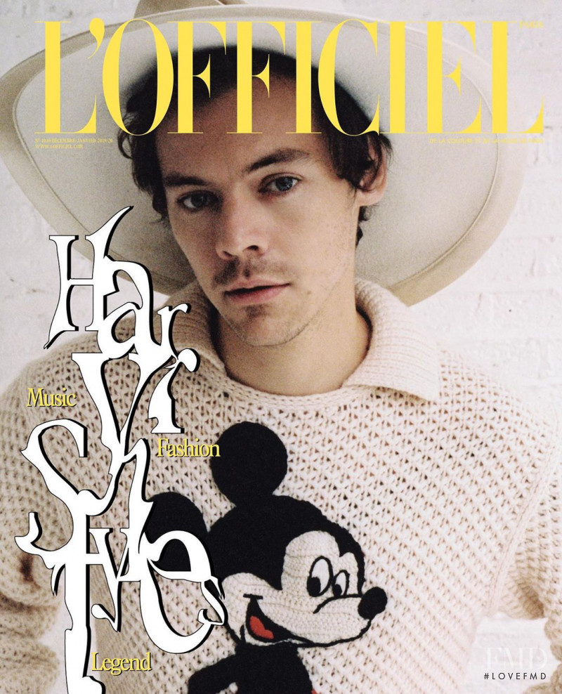 Harry Styles featured on the L\'Officiel France cover from December 2019