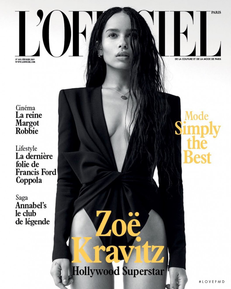 Zoe Kravitz featured on the L\'Officiel France cover from February 2019