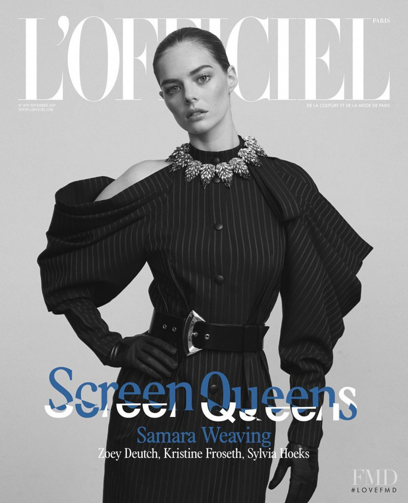 Samara Weaving featured on the L\'Officiel France cover from November 2019