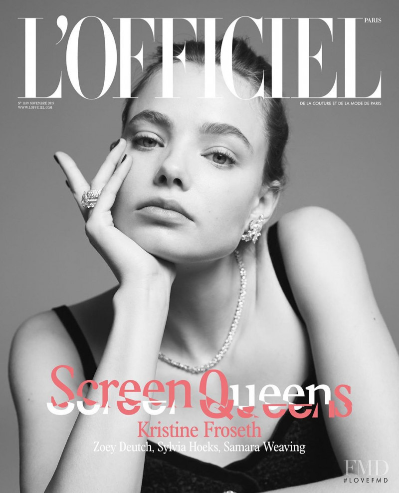 Kristine Froseth featured on the L\'Officiel France cover from November 2019