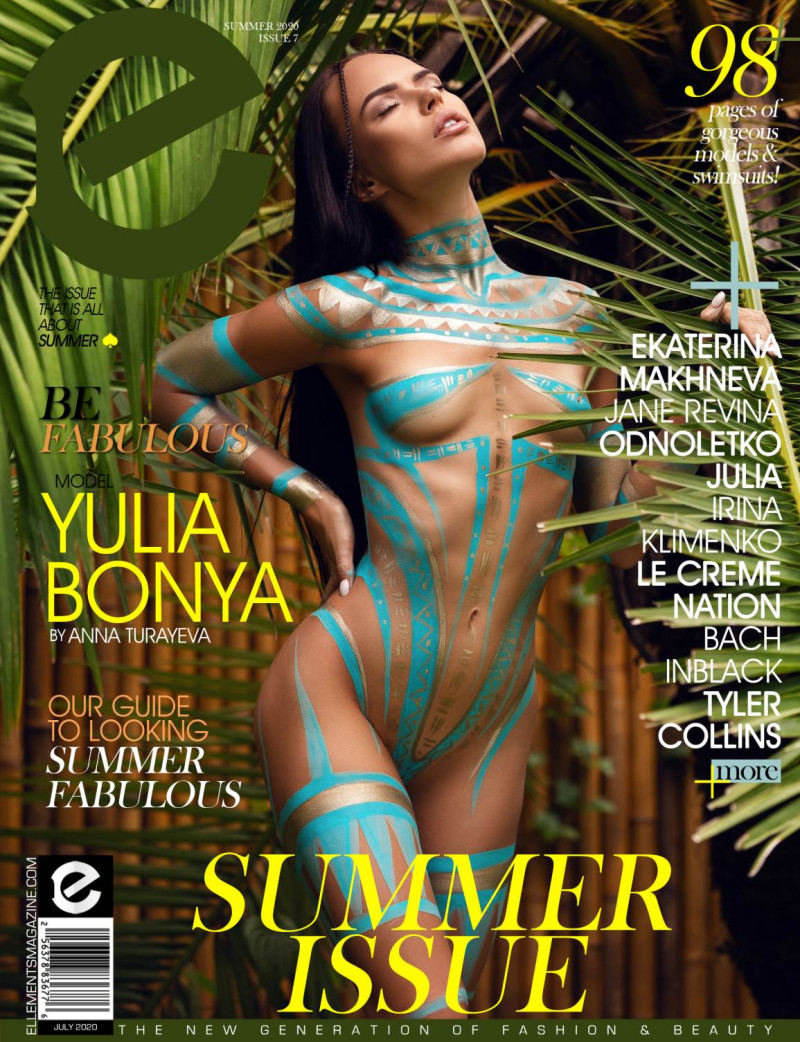 Yulia Bonya featured on the Elléments cover from July 2020