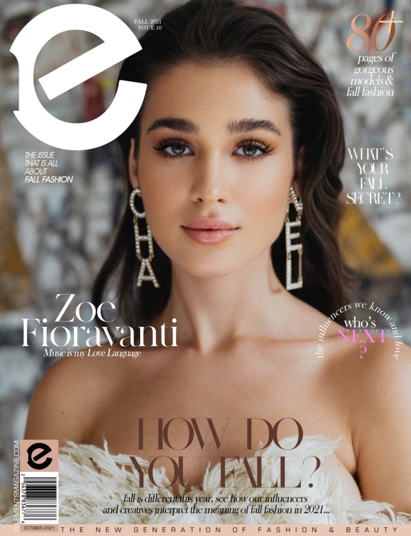 Zoe Fioravanti featured on the Elléments cover from October 2021