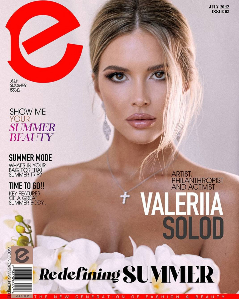 Valeriia Solod featured on the Elléments cover from July 2022