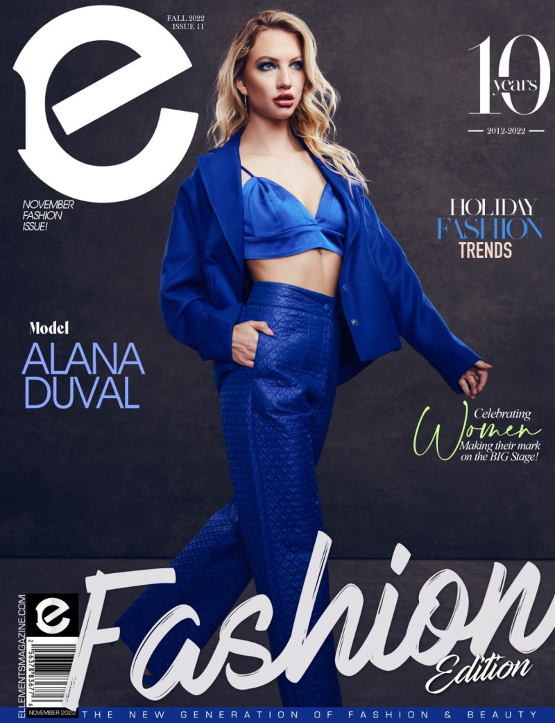 Alana Duval featured on the Elléments cover from November 2022