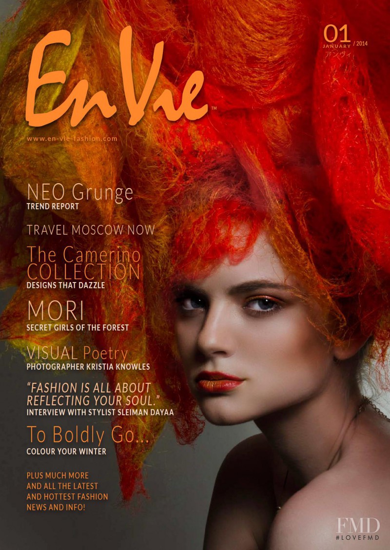 Megan Mohr featured on the En Vie cover from January 2014