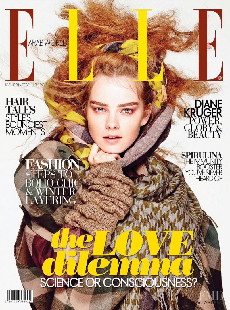 Gwen Loos featured on the Elle Arabia cover from February 2013