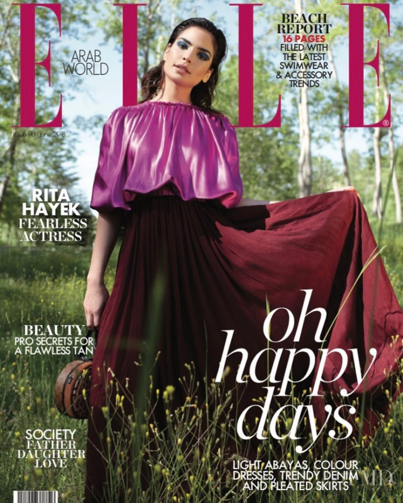 Rita Hayek featured on the Elle Arabia cover from June 2018