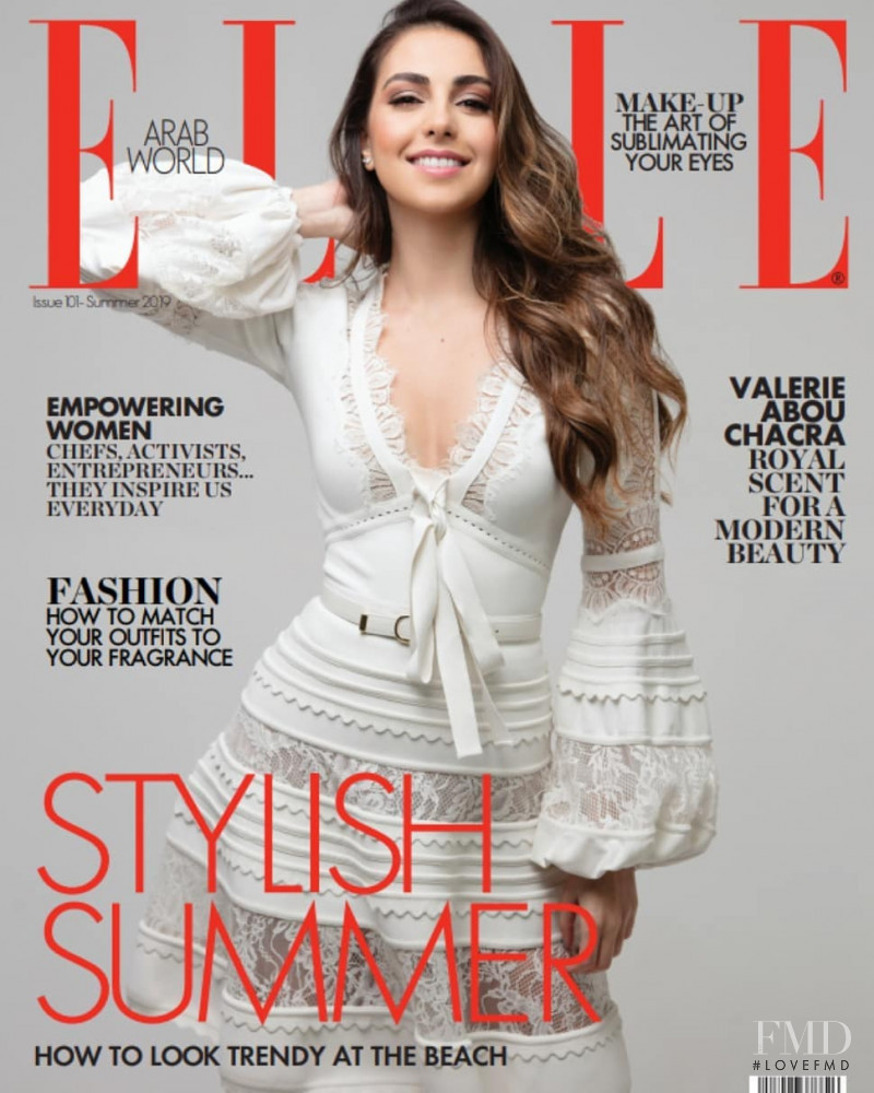 Valerie Abou Chacra featured on the Elle Arabia cover from June 2019