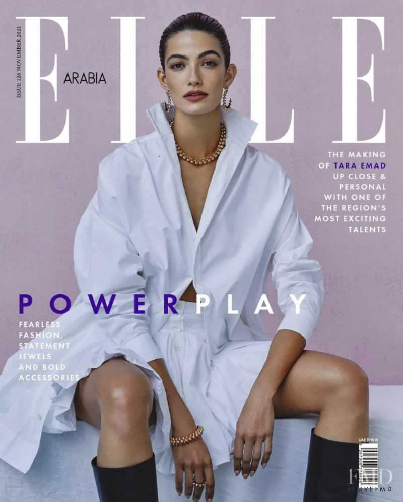 Tara Emad featured on the Elle Arabia cover from November 2021