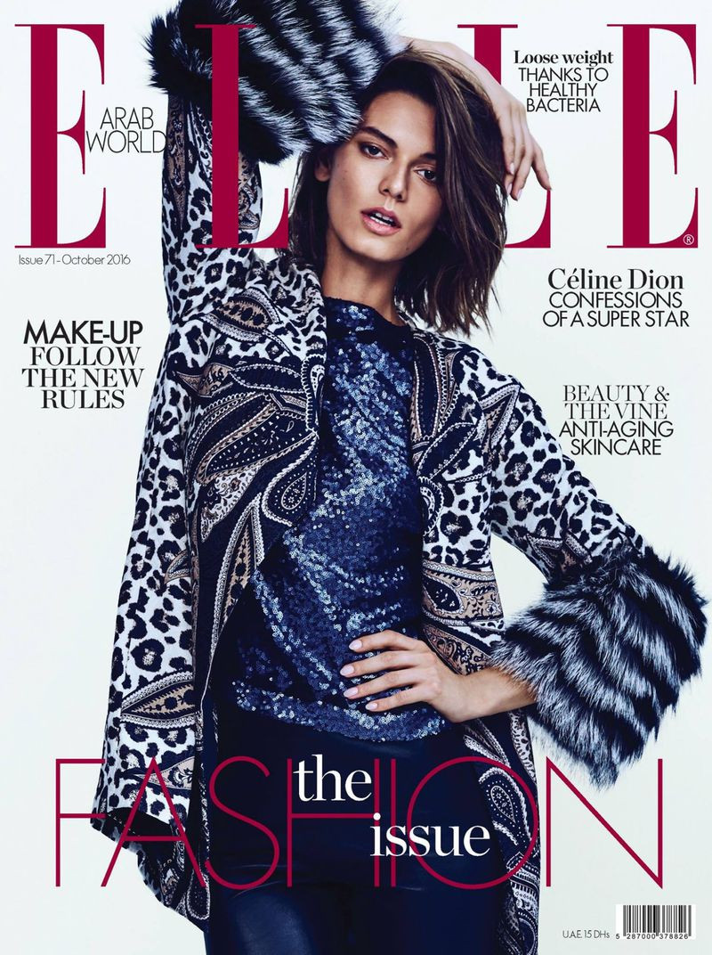 Klaudia Zdanowicz featured on the Elle Arabia cover from October 2016