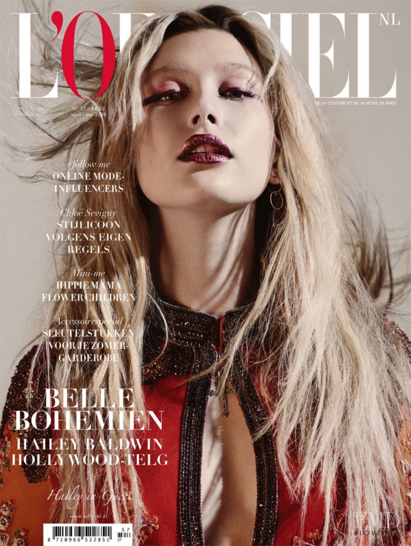 Hailey Baldwin Bieber featured on the L\'Officiel Netherlands cover from April 2015