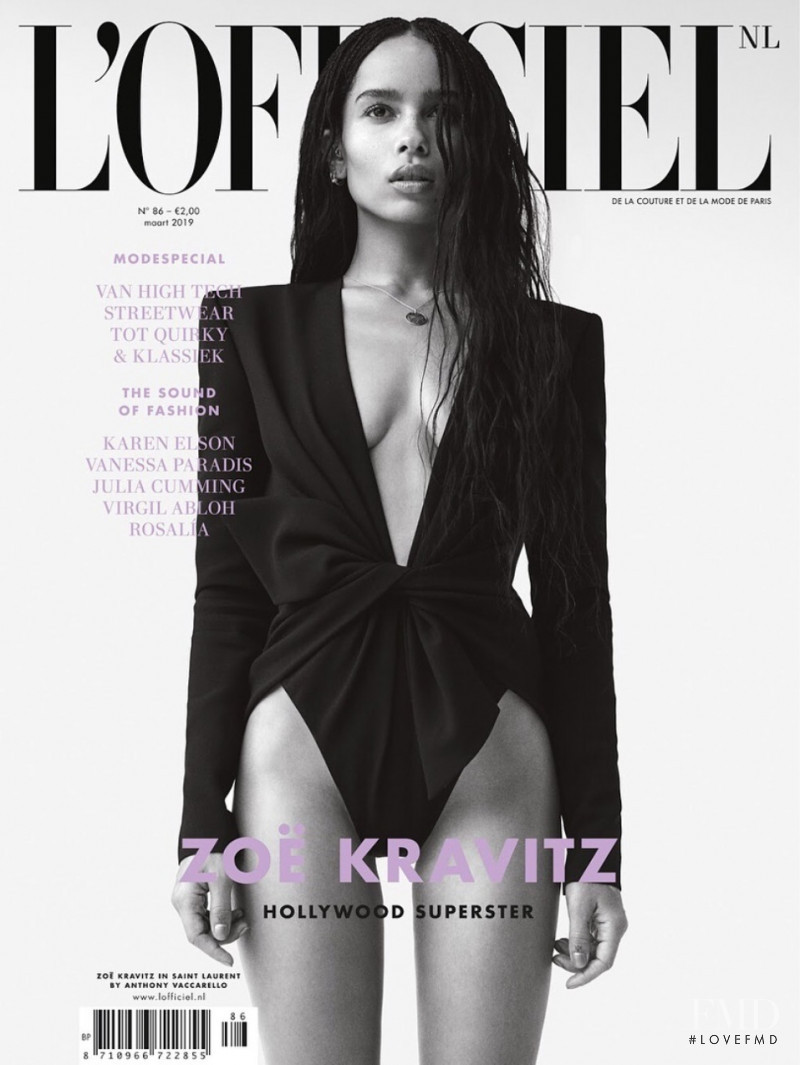 Zoe Kravitz  featured on the L\'Officiel Netherlands cover from March 2019