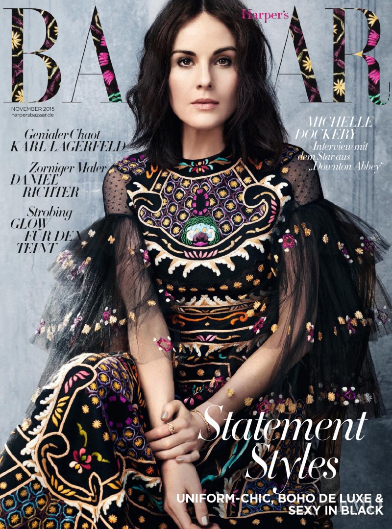 Michelle Dockery featured on the Harper\'s Bazaar Germany cover from November 2015