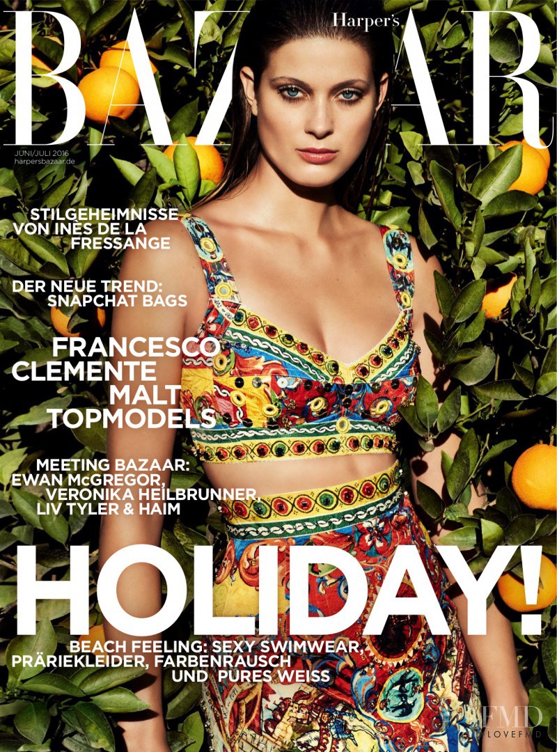 Valery Kaufman featured on the Harper\'s Bazaar Germany cover from June 2016