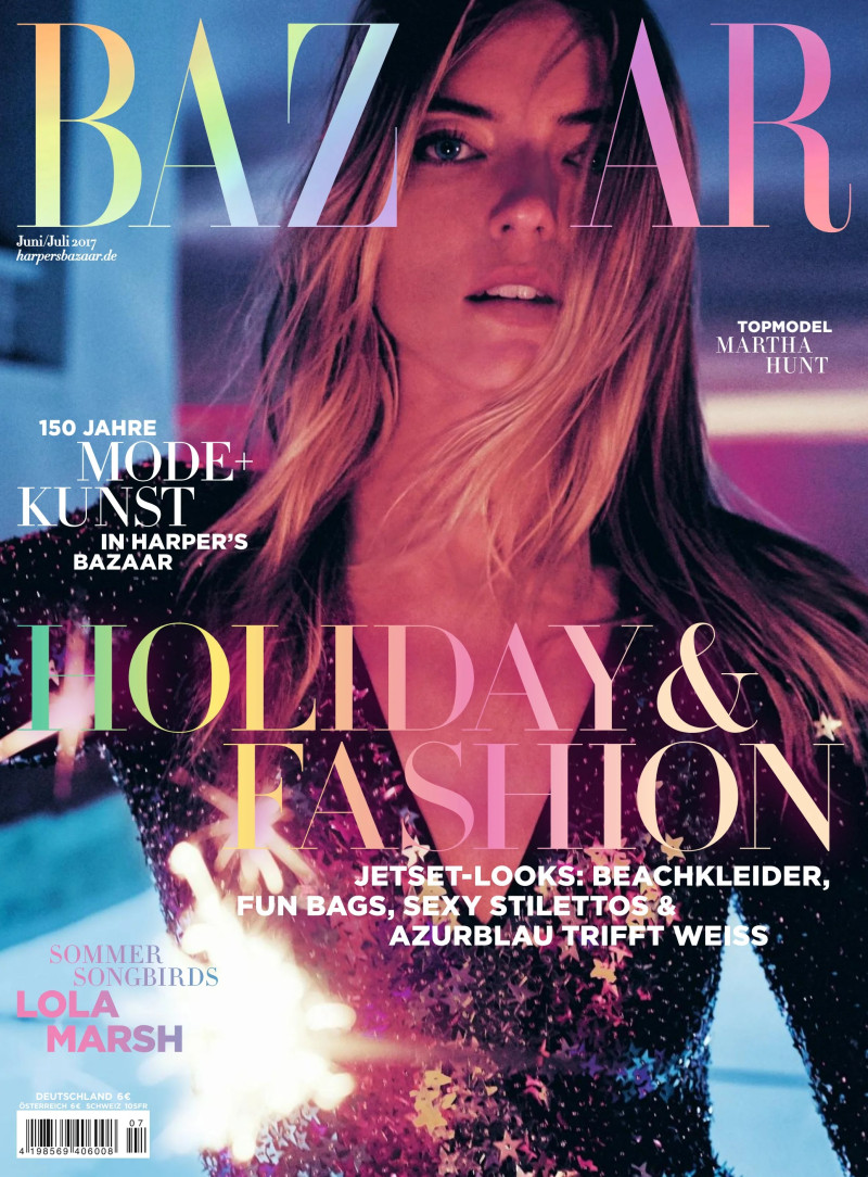 Martha Hunt featured on the Harper\'s Bazaar Germany cover from June 2017