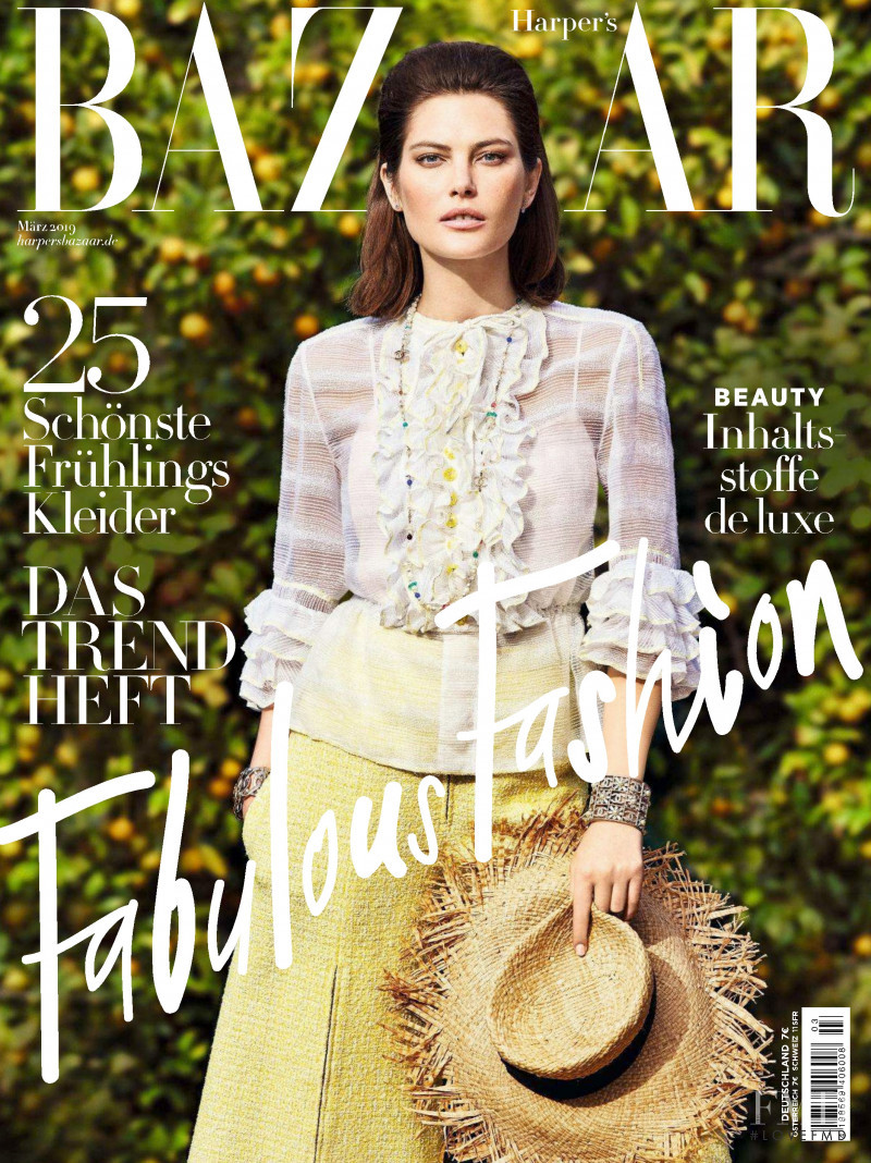 Catherine McNeil featured on the Harper\'s Bazaar Germany cover from March 2019