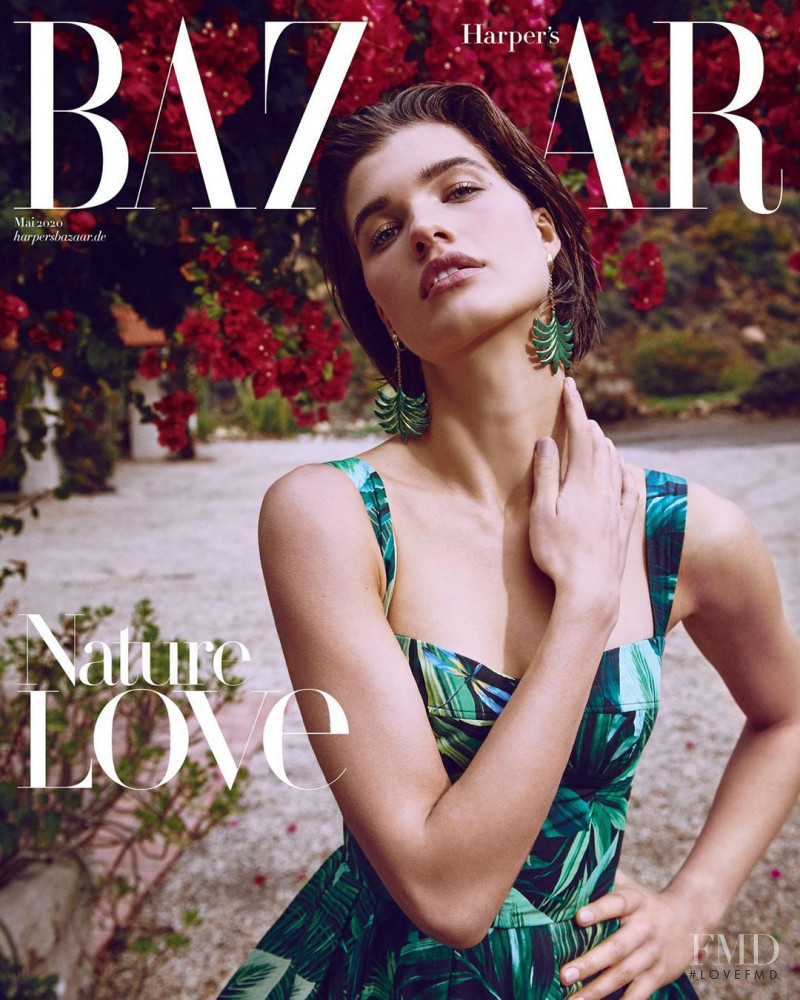 Julia van Os featured on the Harper\'s Bazaar Germany cover from May 2020