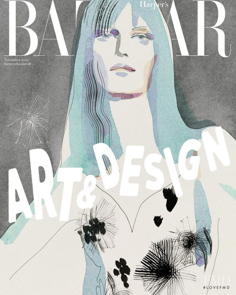 Valerija Kelava featured on the Harper\'s Bazaar Germany cover from November 2020