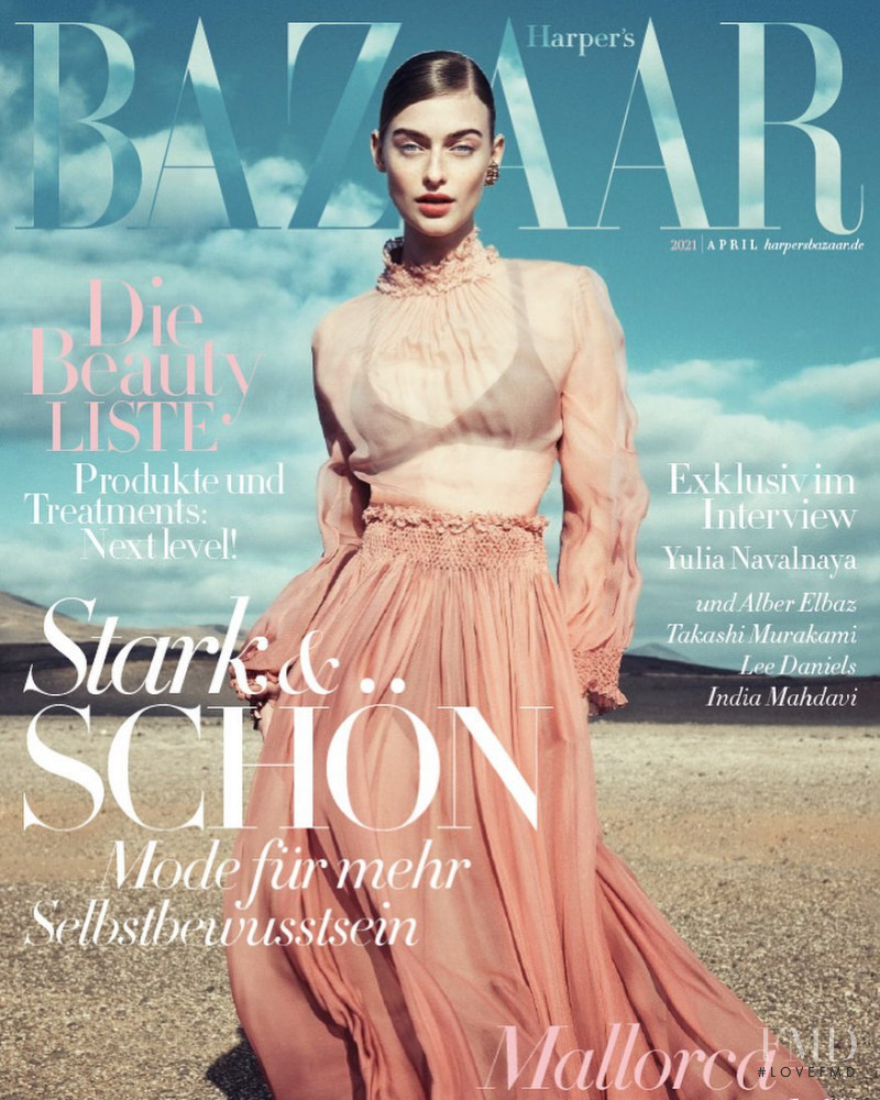 Berit Heitmann featured on the Harper\'s Bazaar Germany cover from April 2021