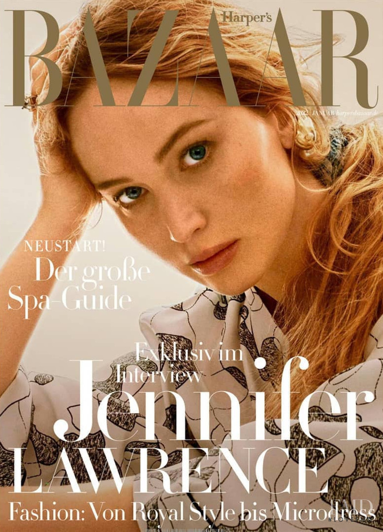 Jennifer Lawrence featured on the Harper\'s Bazaar Germany cover from January 2022
