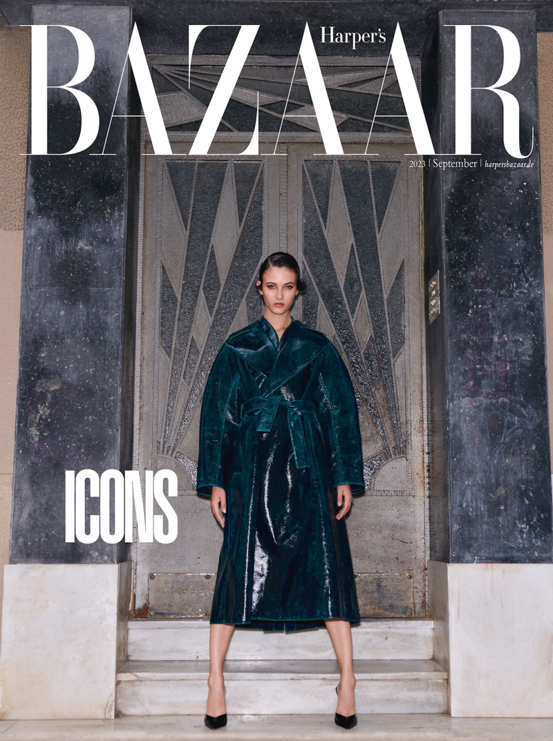 Greta Varlese featured on the Harper\'s Bazaar Germany cover from September 2023