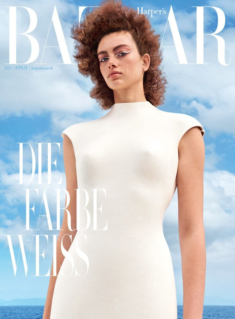 Lydia Waldrop featured on the Harper\'s Bazaar Germany cover from April 2024