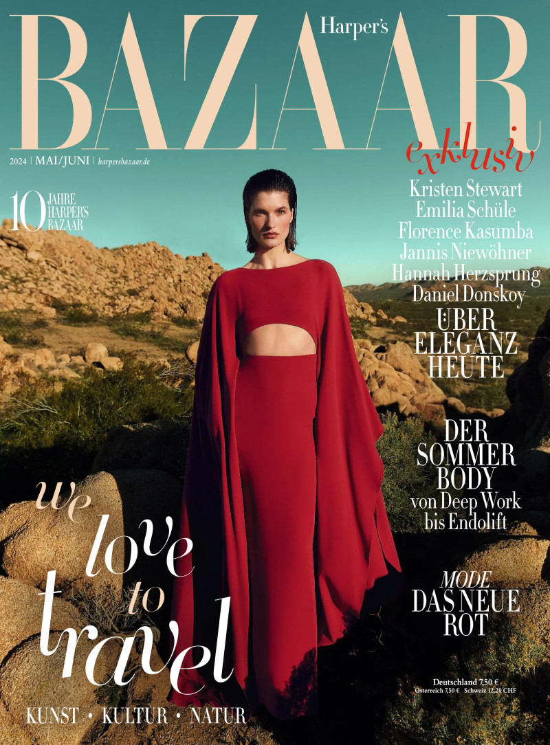 Julia van Os featured on the Harper\'s Bazaar Germany cover from May 2024