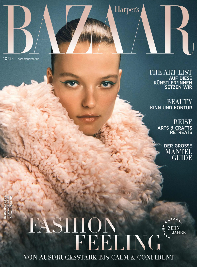 Roos Abels featured on the Harper\'s Bazaar Germany cover from October 2024