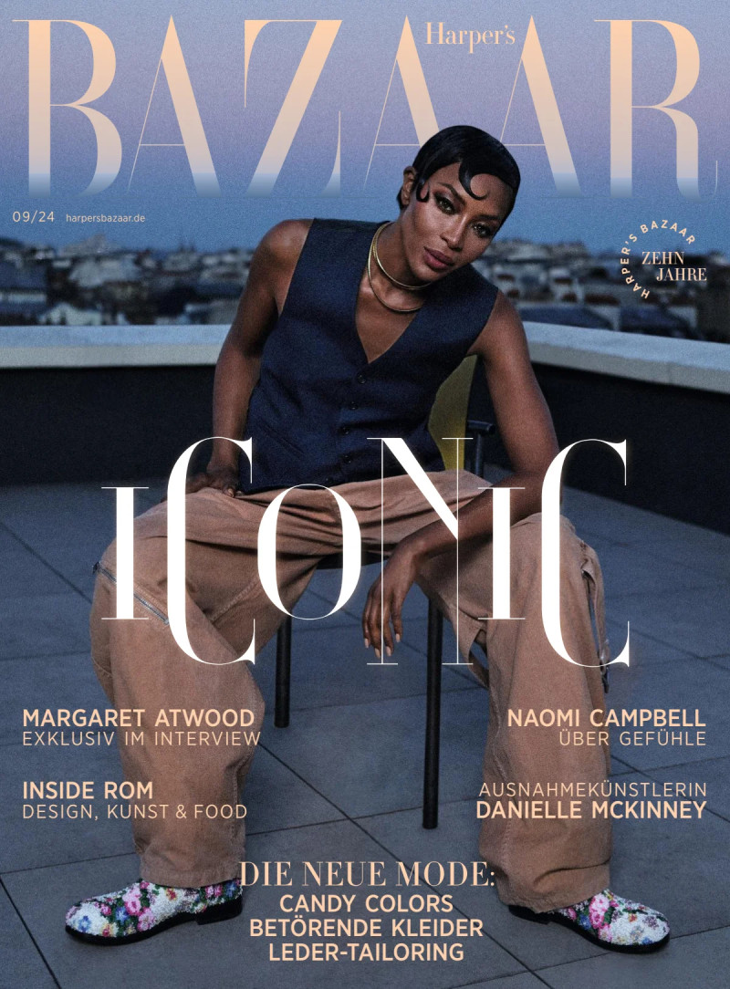 Naomi Campbell featured on the Harper\'s Bazaar Germany cover from September 2024