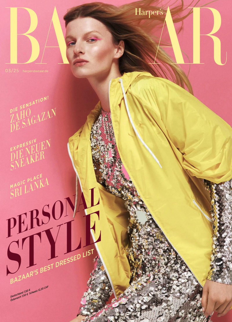 Lainey Hearn featured on the Harper\'s Bazaar Germany cover from March 2025