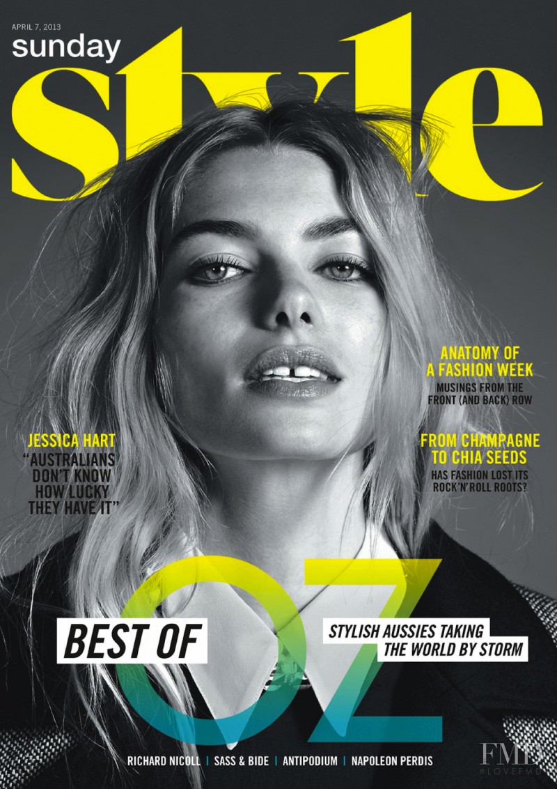 Jessica Hart featured on the Sunday Style Australia cover from April 2013