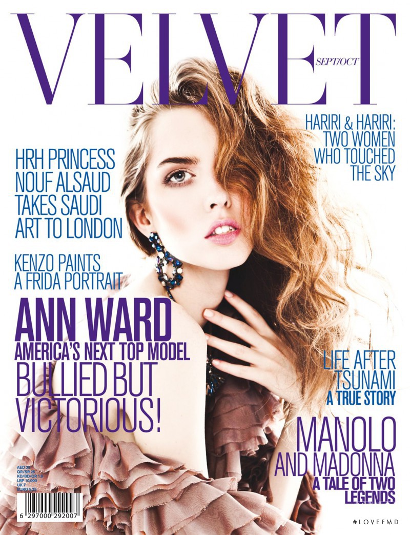 Ann Ward featured on the Velvet United Arab Emirates cover from September 2011