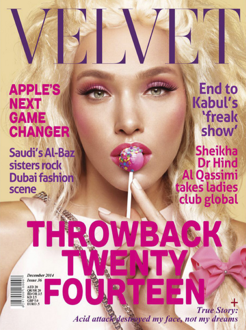 Olga Shutieva featured on the Velvet United Arab Emirates cover from December 2014