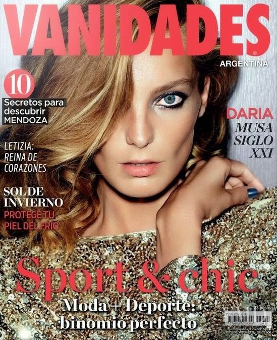 Daria Werbowy featured on the Vanidades Argentina cover from July 2014