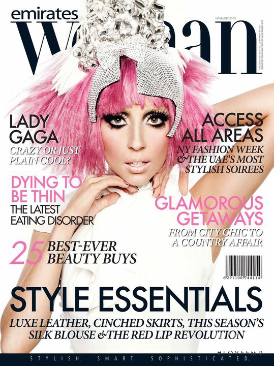 Lady Gaga featured on the Emirates Woman cover from November 2010