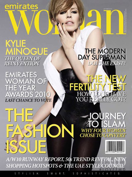 Kylie Minogue featured on the Emirates Woman cover from October 2010