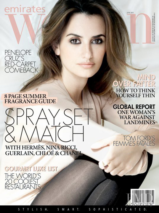 Penelope Cruz featured on the Emirates Woman cover from June 2011