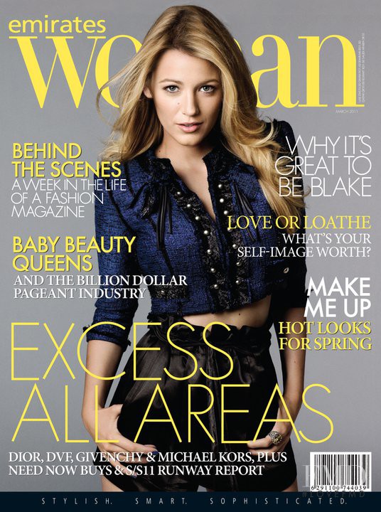 Blake Lively featured on the Emirates Woman cover from March 2011